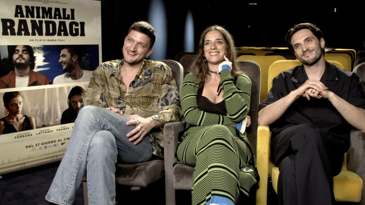 Maria Tilli, Giacomo Ferrara, Andrea Lattanzi, regista e protagonisti di Animali randagi