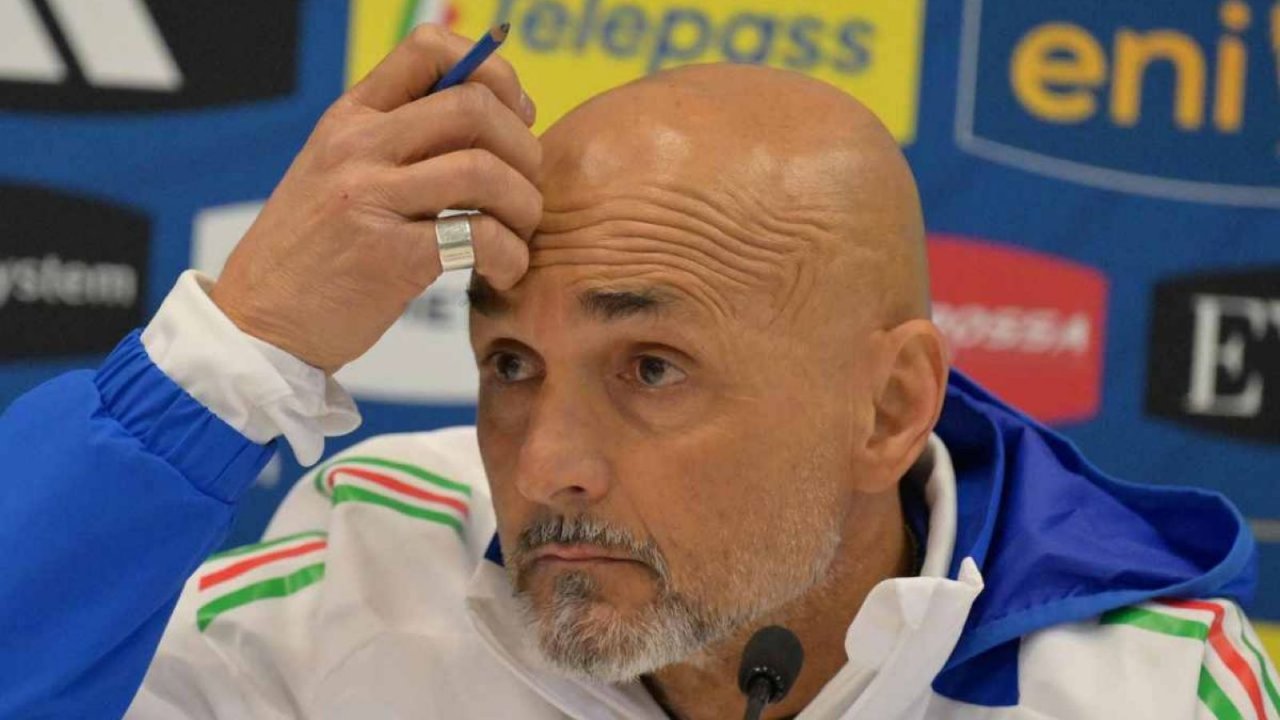 Luciano Spalletti durante la conferenza stampa di Svizzera-Italia