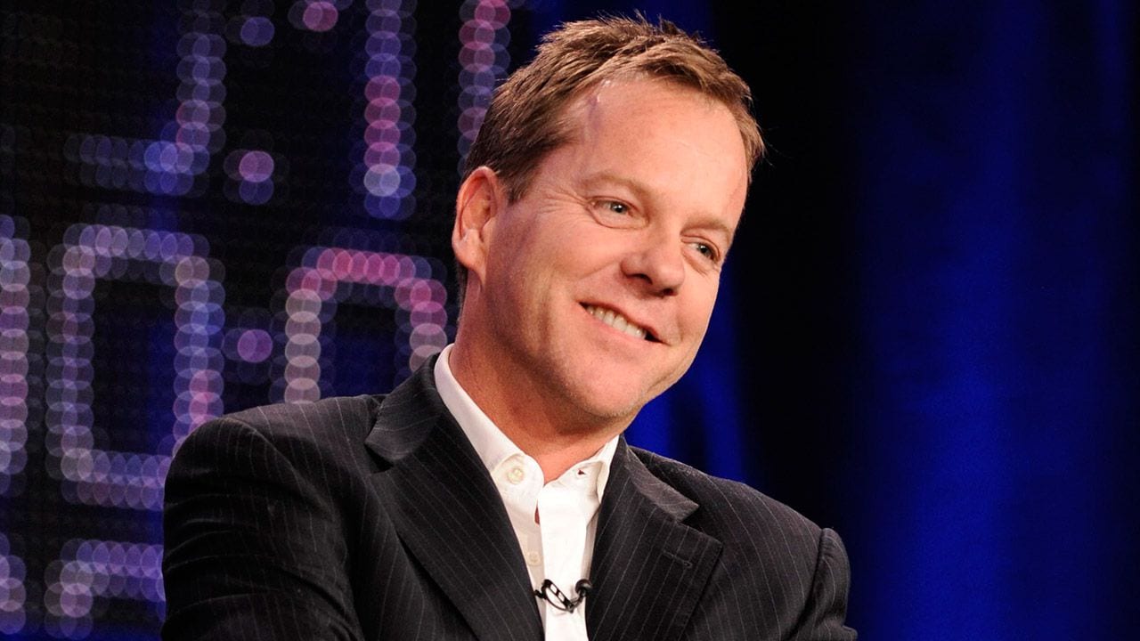 Primo piano di Kiefer Sutherland ad un evento