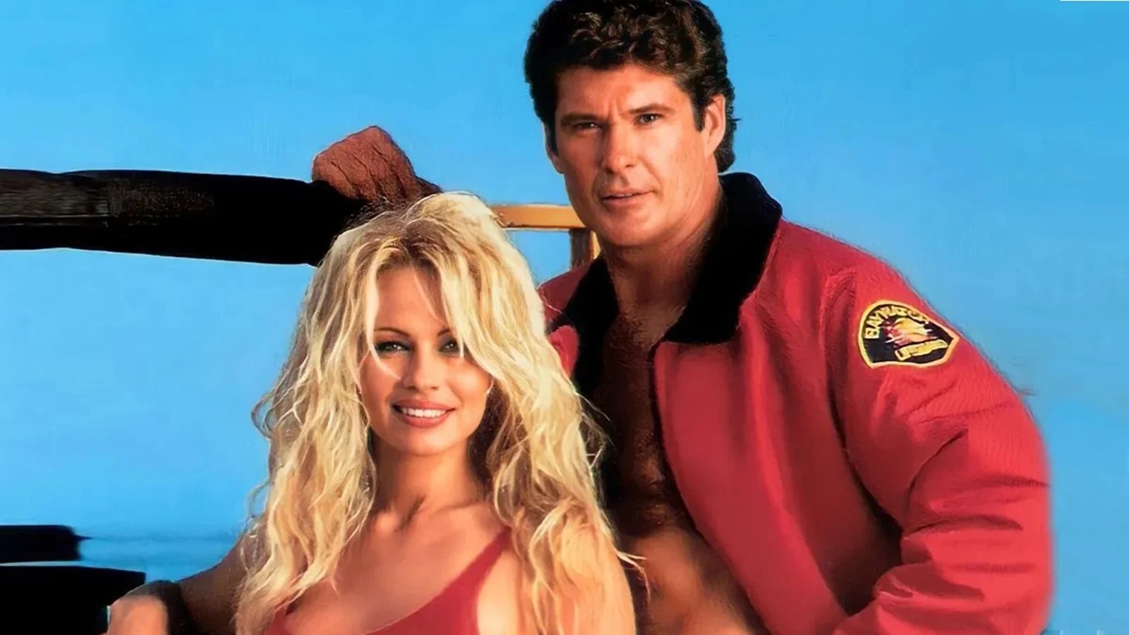 David Hasselhoff e Pamela Anderson in una foto della serie Baywatch