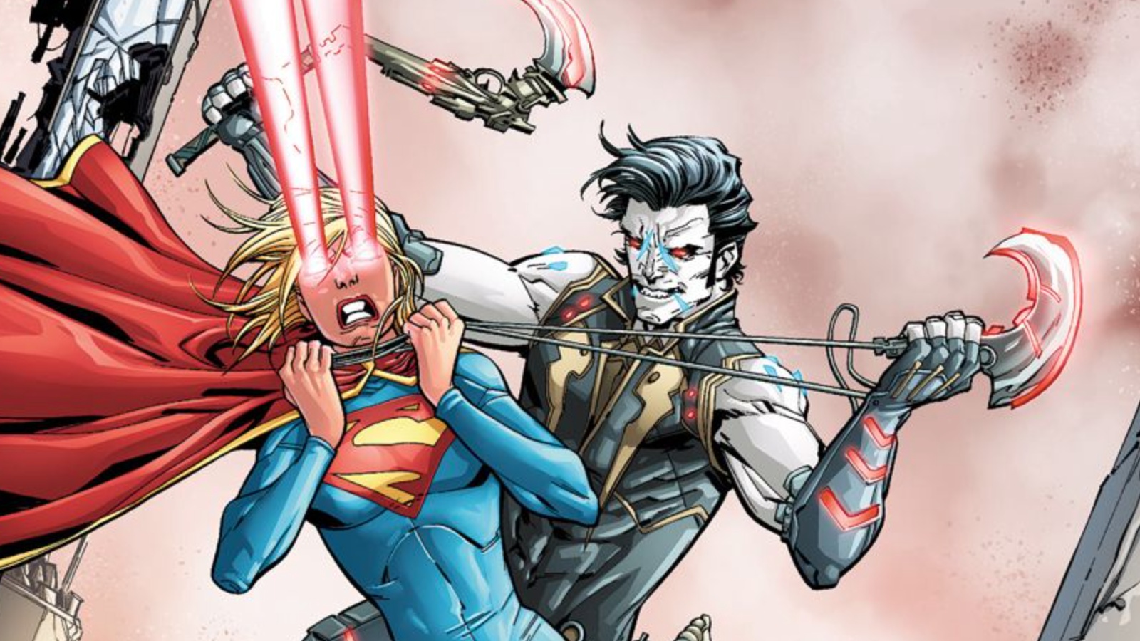 Lobo e Supergirl combattono