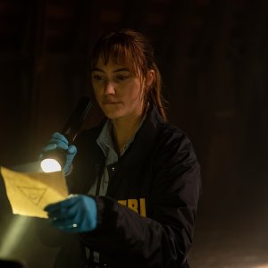 Longlegs: Maika Monroe in una scena tratta dal film