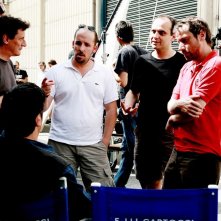 Boris - Il film: Giorgio Tirabassi, Luca Vendruscolo, Mattia Torre, Giacomo Ciarrapico sul set