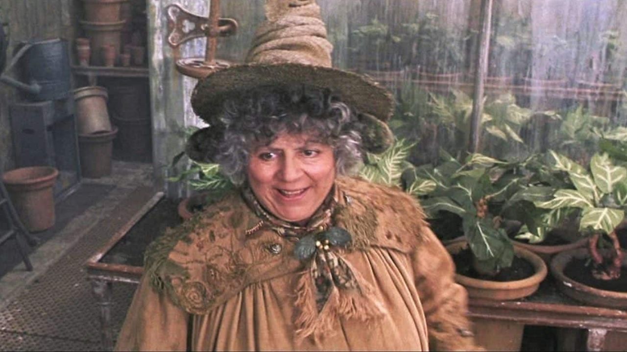 Miriam Margolyes in una scena di Harry Potter e la camera dei segreti