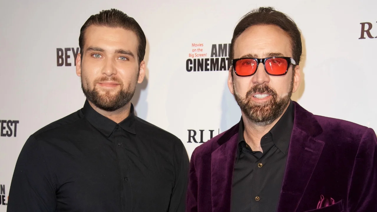 Nicolas Cage ad un evento con il figlio Weston