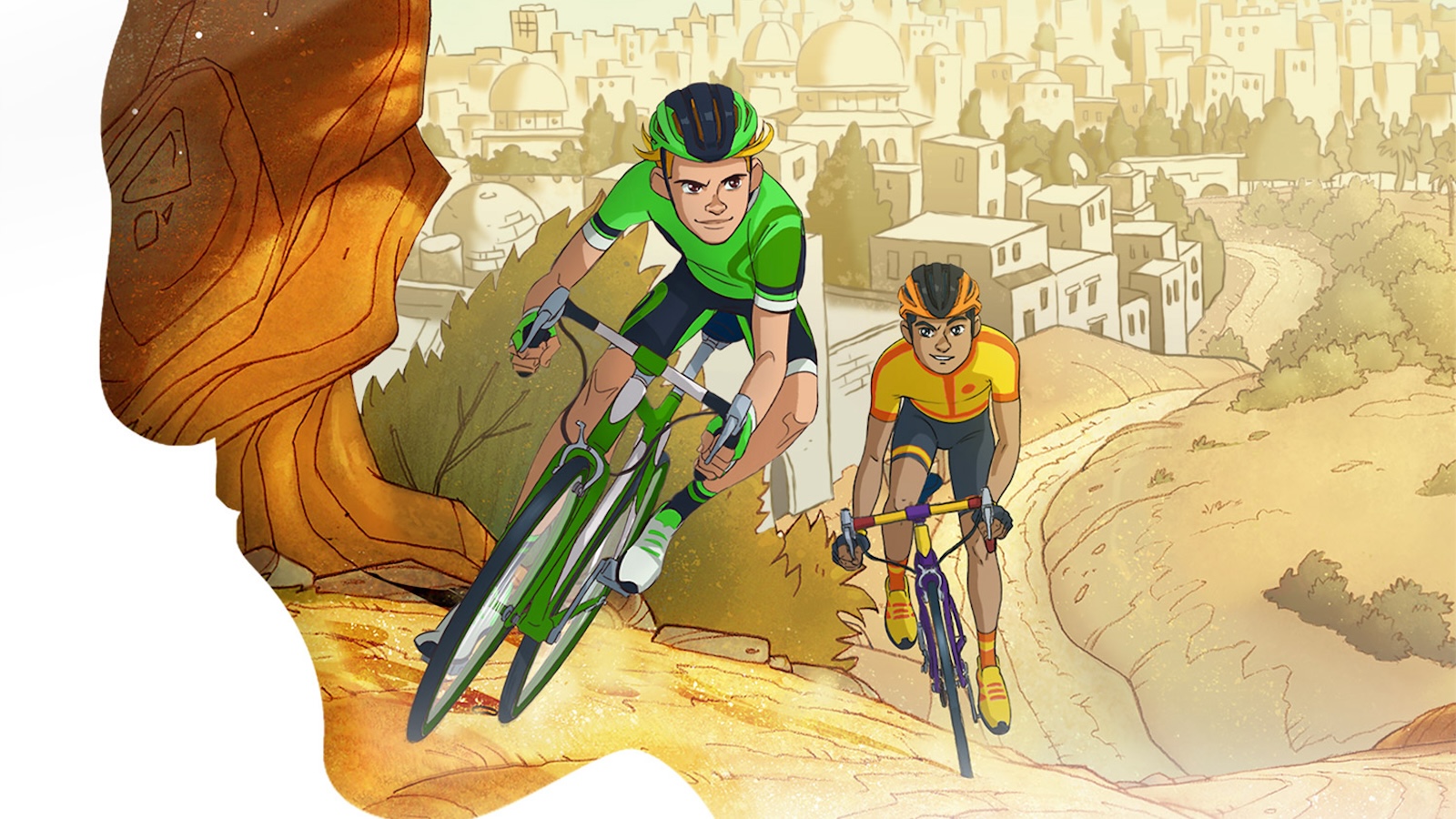 Un'immagine del film d'animazione La bicicletta di Bartali