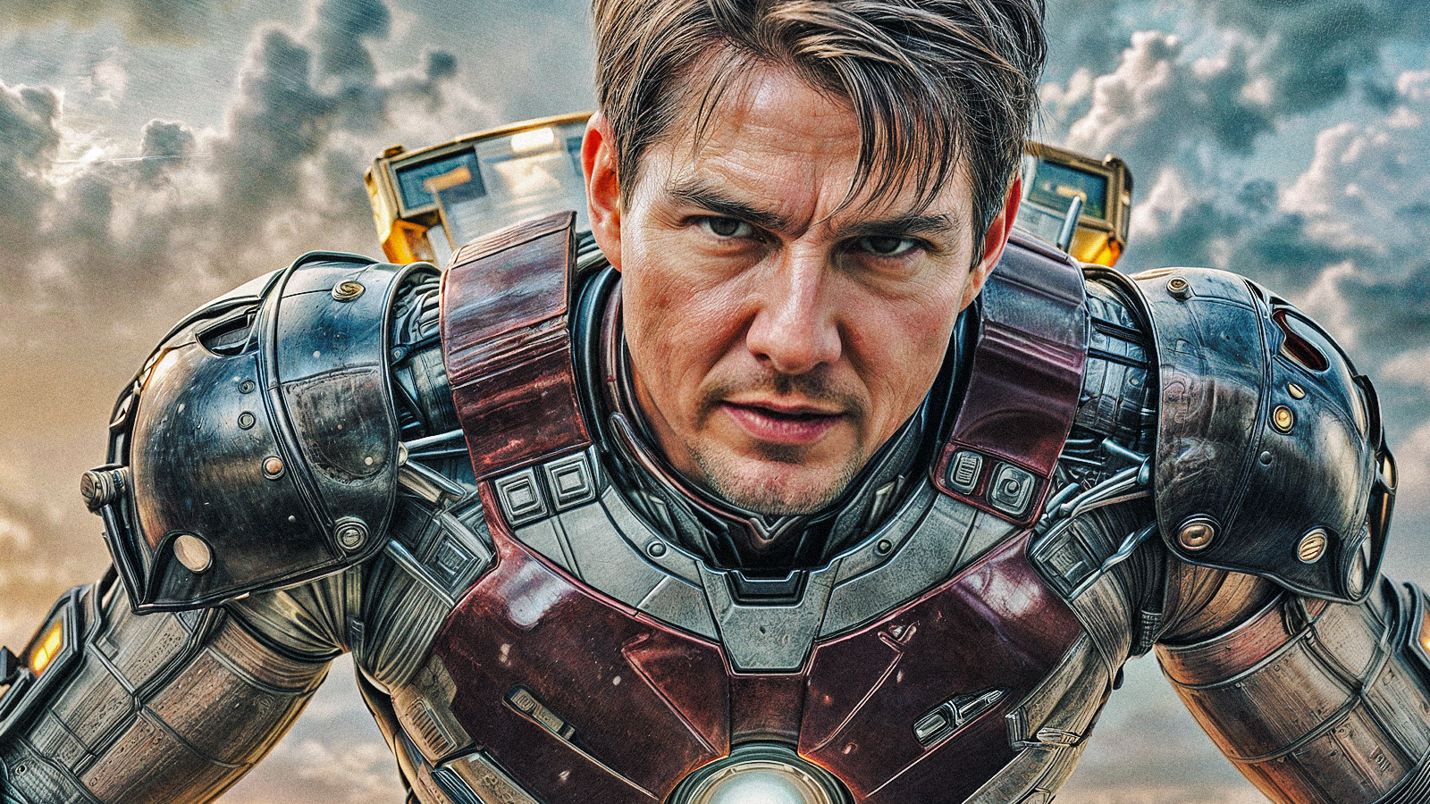 Un'immagine di un ipotetico Tom Cruise nel ruolo di Iron Man