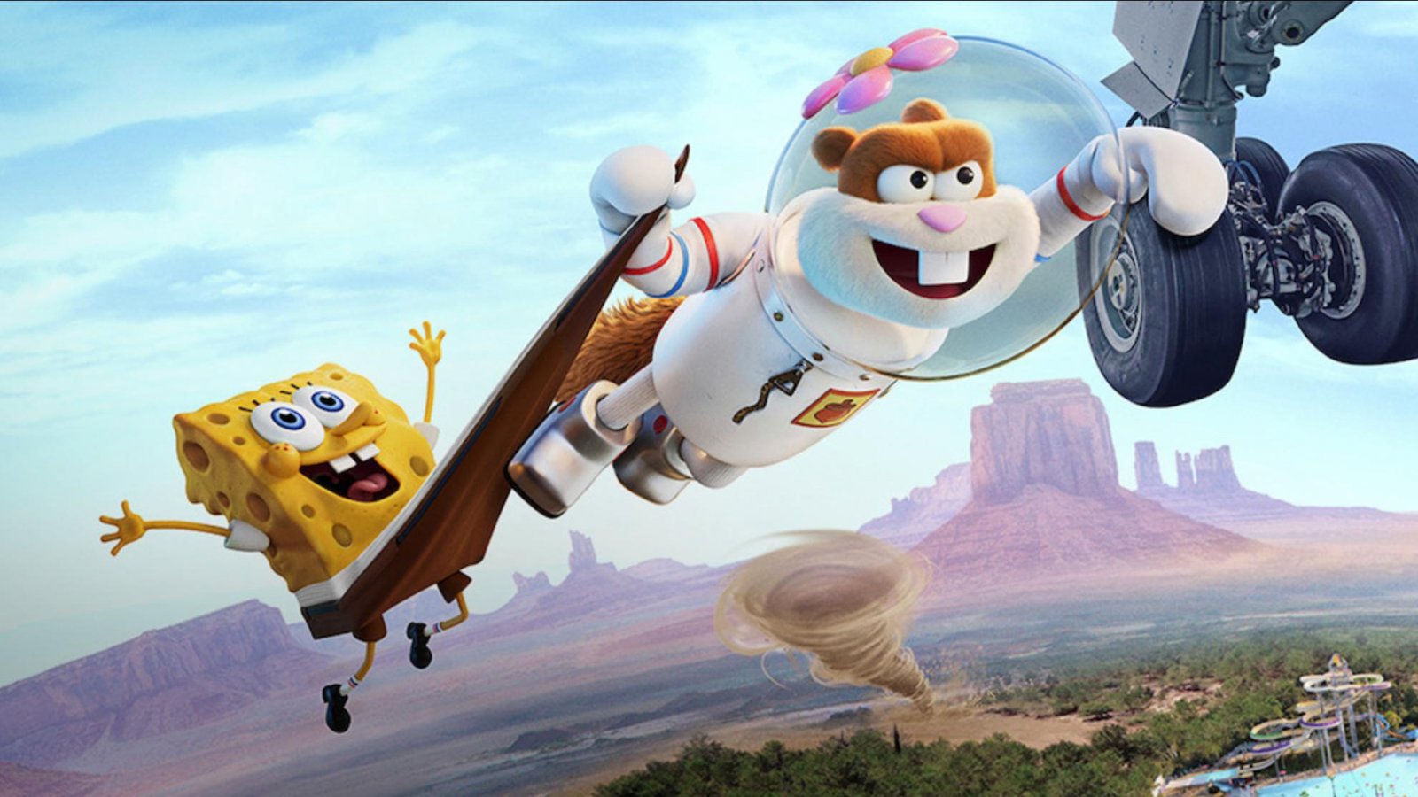 SpongeBob e Sandy Cheeks in una scena del film.