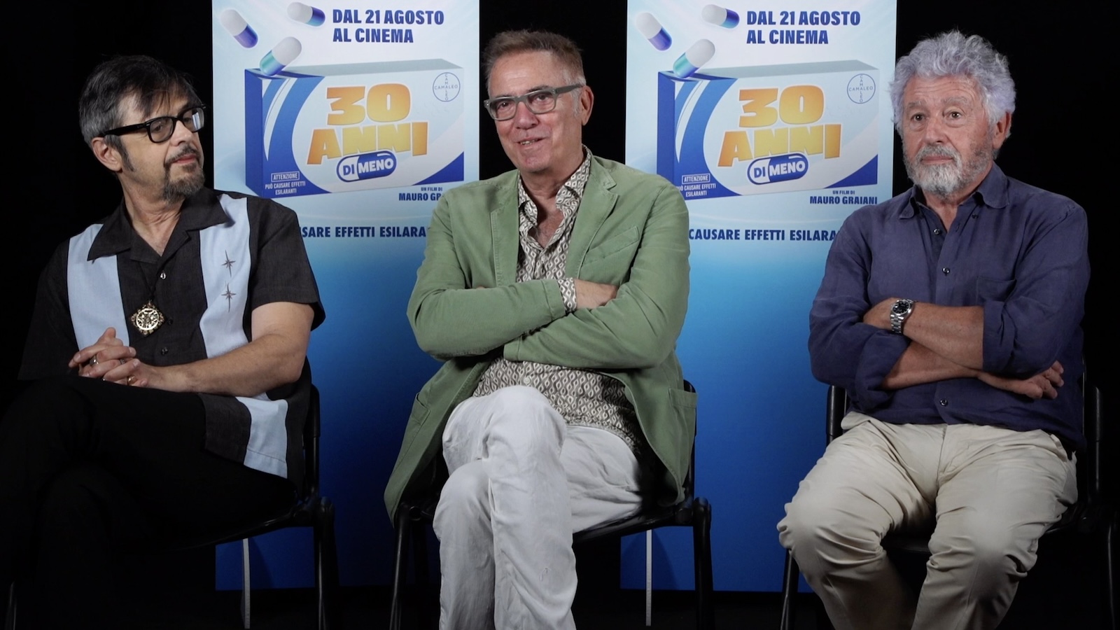 Greg, Massimo Ghini e Antonio Catania durante la nostra video intervista