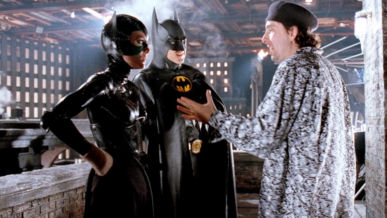 Tim Burton sul set di Batman