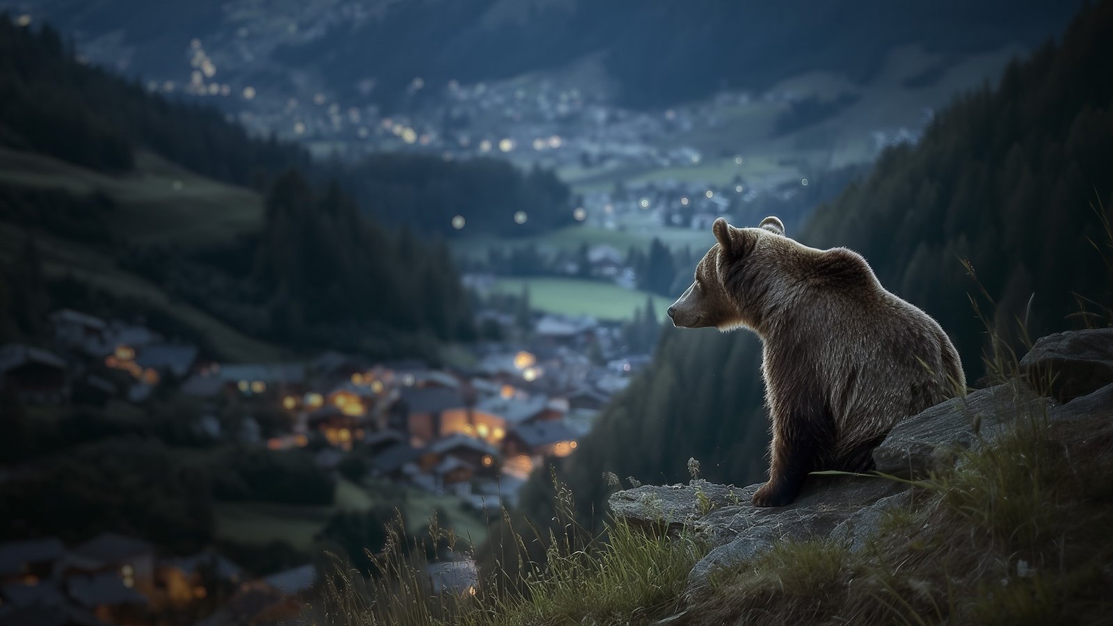 Un orso vicino ad un centro abitato in Pericolosamente vicini