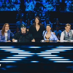 X Factor 2024: la conduttrice Giorgia con la giuria di questa edizione