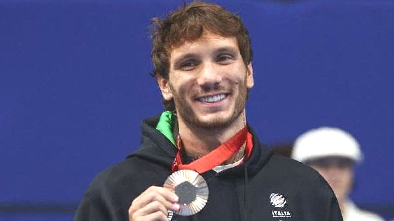 Manuel Bortuzzo  sul podio delle Paralimpiadi