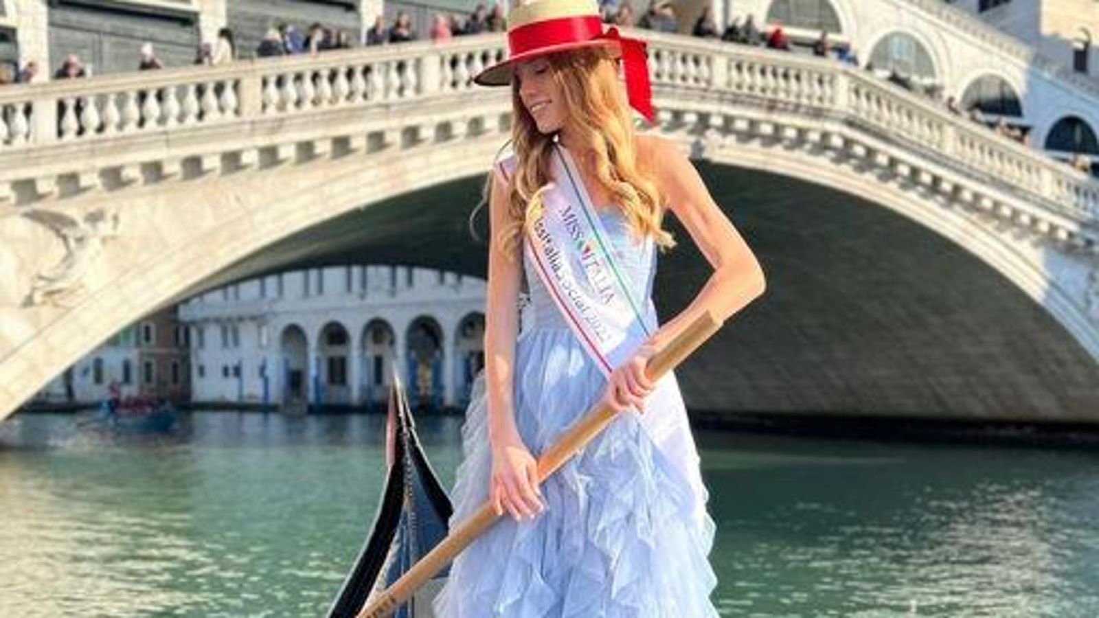 Una foto di Sara Pilla sulla gondola