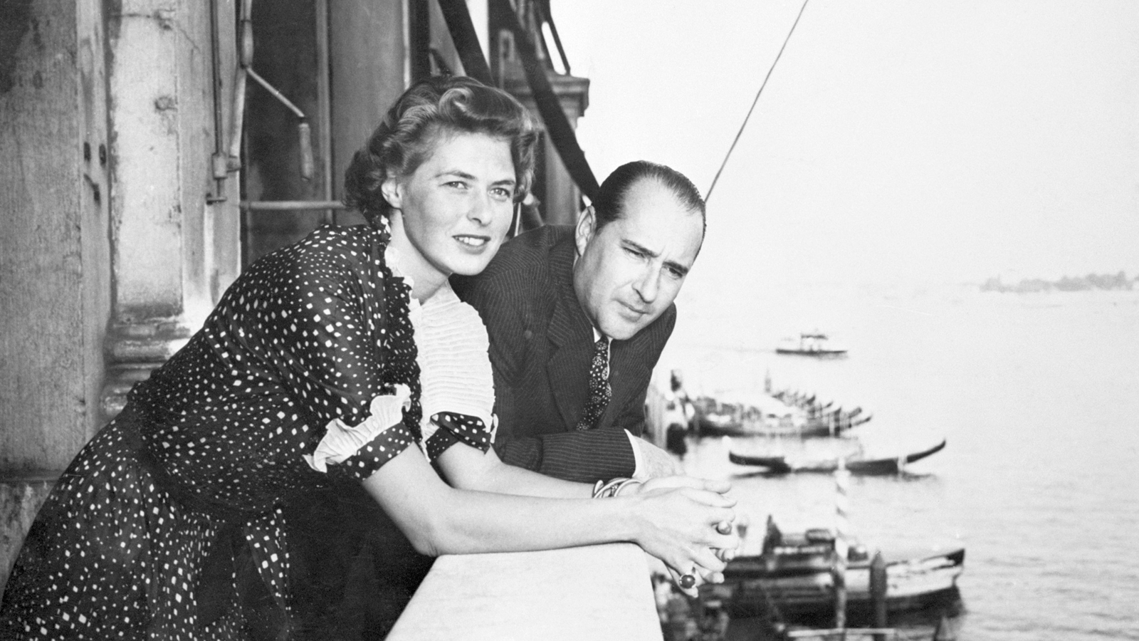 Una foto di Ingrid Bergman e Roberto Rossellini