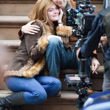 A Complete Unknown: Timothée Chalamet con Elle Fanning sul set