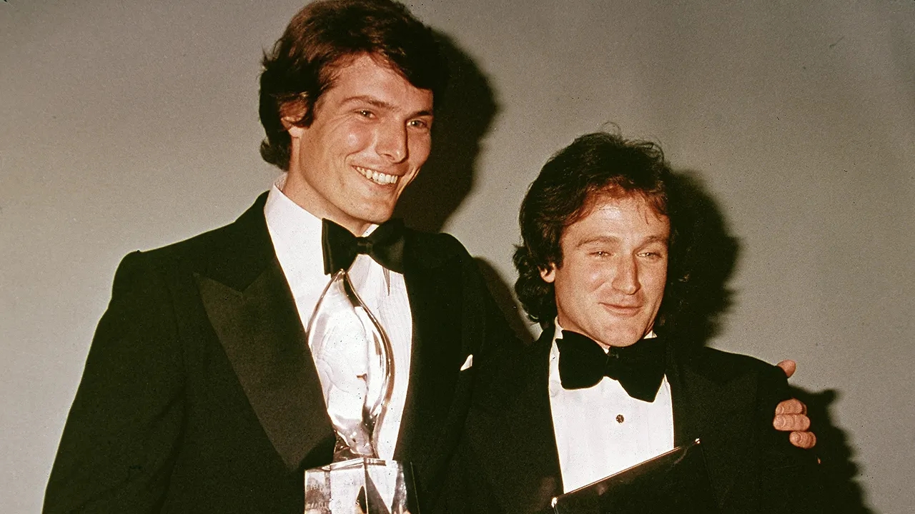 Christopher Reeve e Robin Williams durante una premiazione