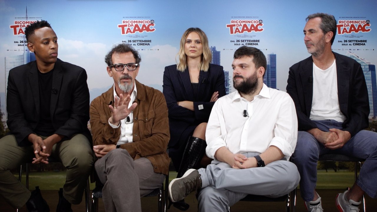 Germano Lanzoni, Brenda Lodigiani, Paolo Calabresi, Maurizio Bousso e uno dei registi, Davide Bonacina