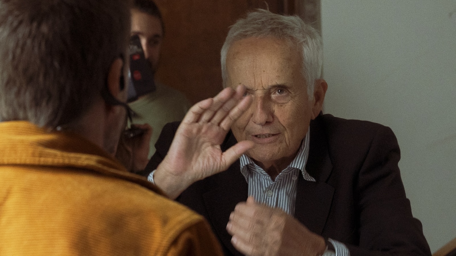 Marco Bellocchio sul set di Portobello