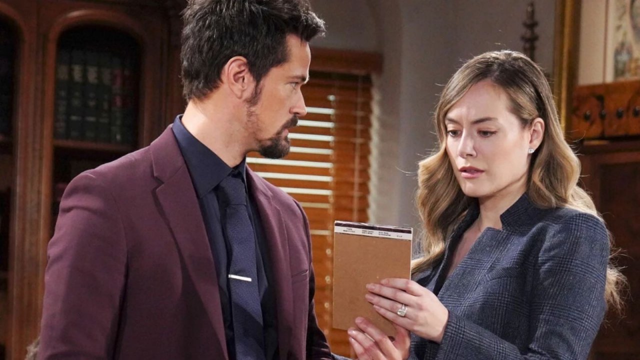 Thomas e Hope in una scena di Beautiful