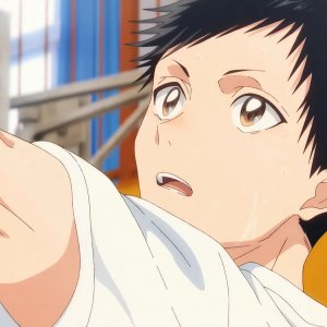 Blue Box: il protagonista durante una partita di badminton