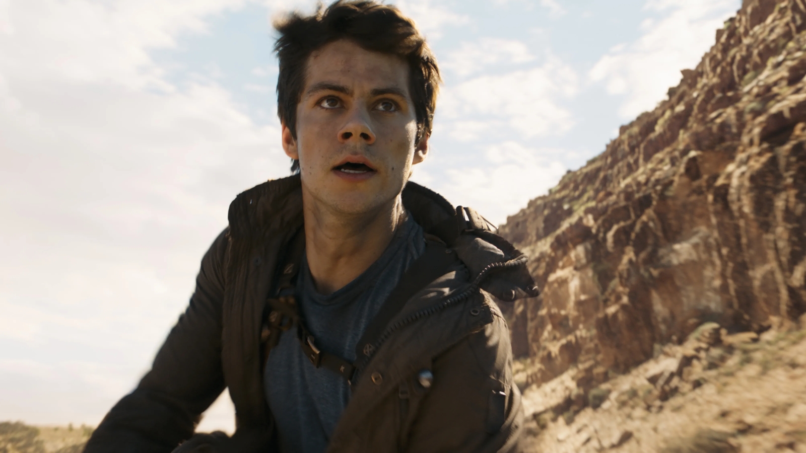 Dylan O'Brien sul set di Maze Runner