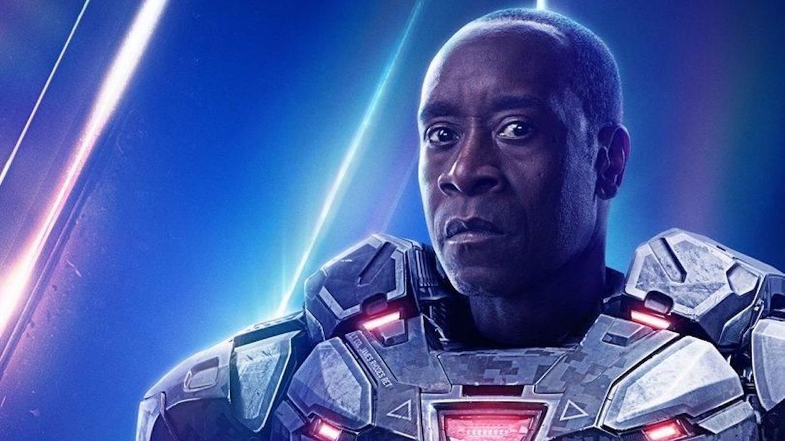 Don Cheadle in un banner della Marvel