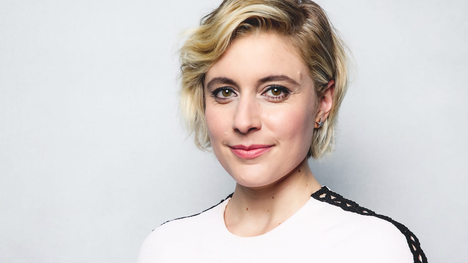 Un primo piano di Greta Gerwig