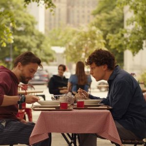 A Real Pain: Kieran Culkin e Jesse Eisenberg durante in un'immagine