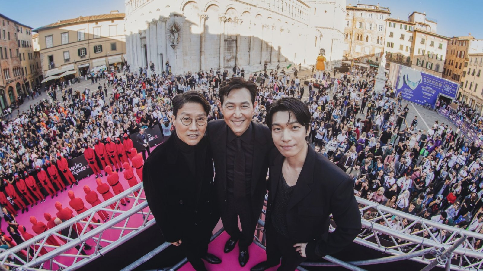 Hwang Dong-hyuk, Lee Jung-jae e Wi Ha-joon a Lucca