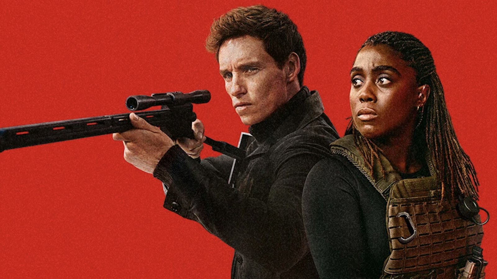 Eddie Redmayne e Lashana Lynch nel banner di The Day of the Jackal di