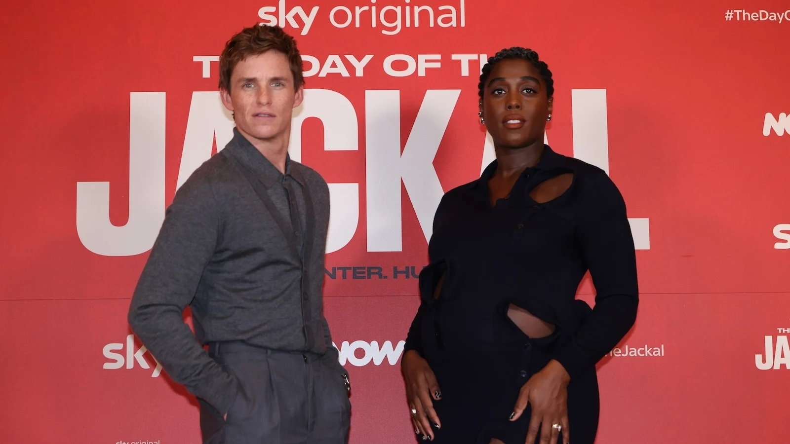 Eddie Redmayne e Lashana Lynch alla presentazione della serie a Roma