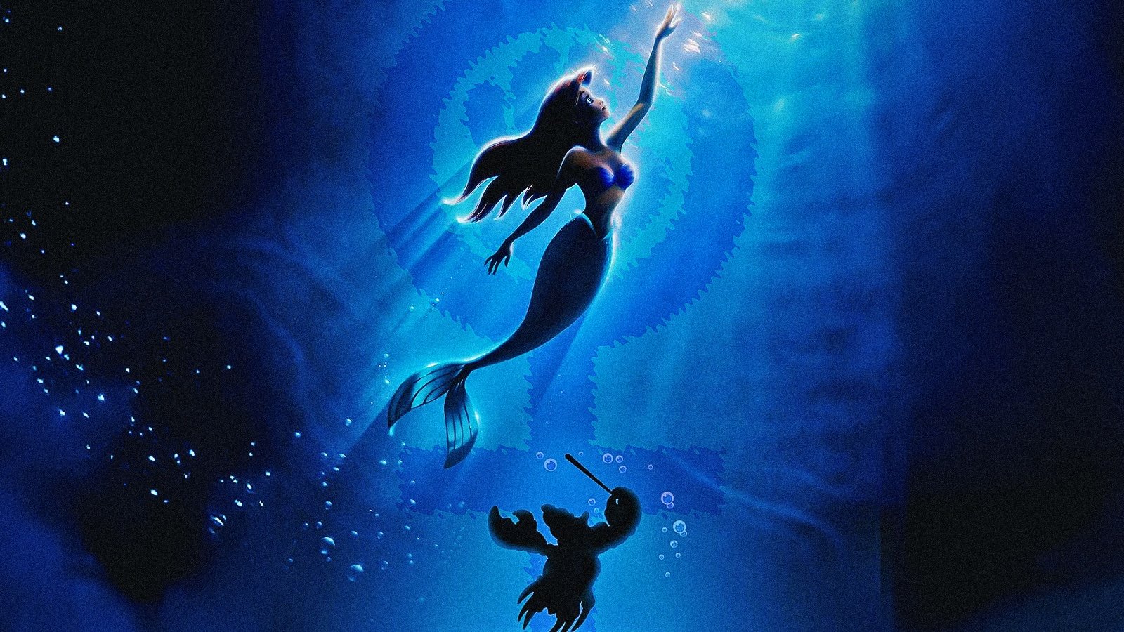 Ariel, Sebastian e Flounder in una scena de La sirenetta