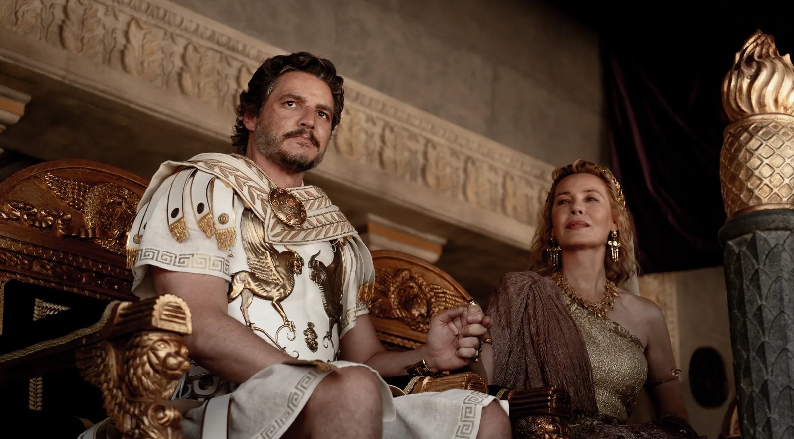 Pedro Pascal in una scena de Il Gladiatore II