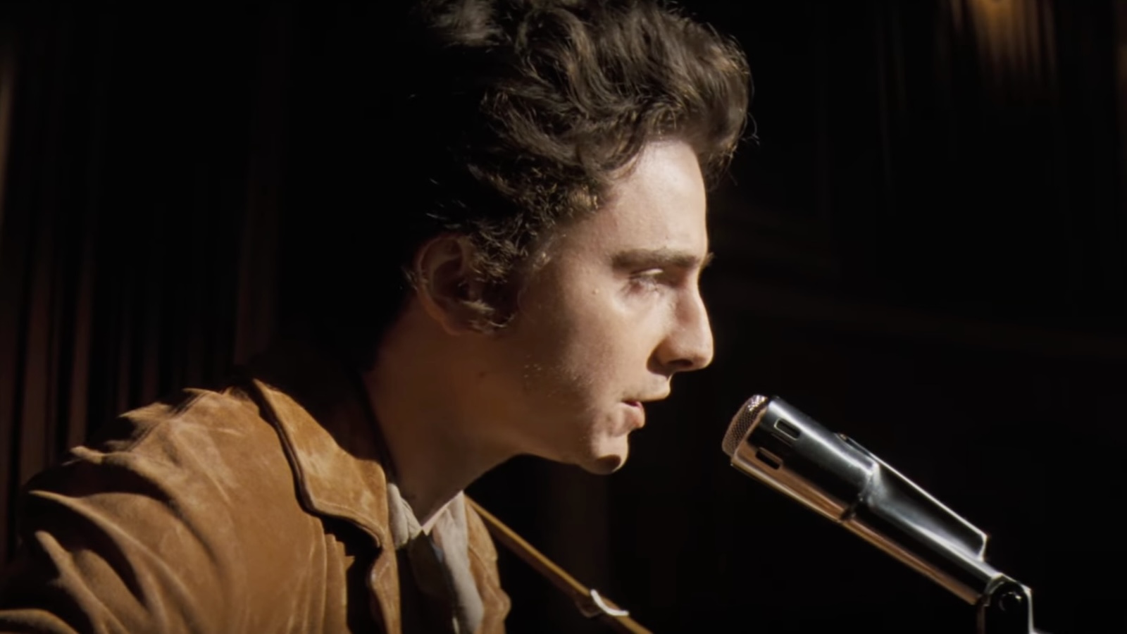 Timothée Chalamet nei panni di Bob Dylan