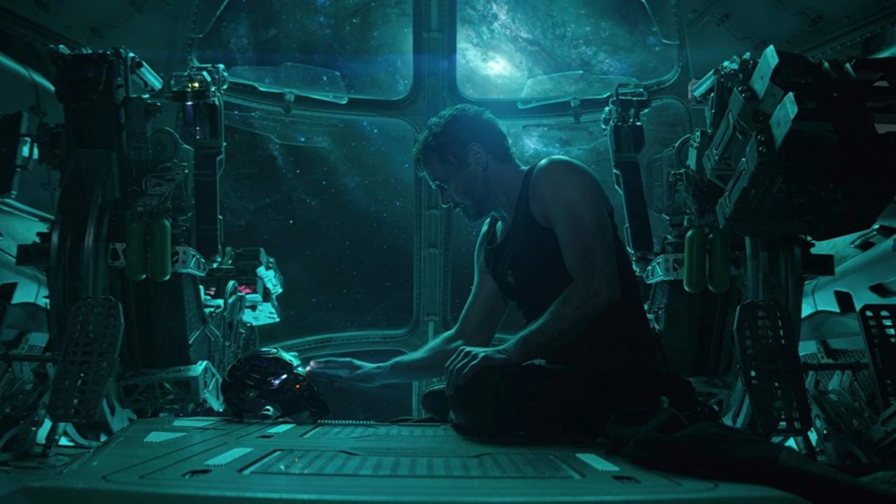 Robert Downey jr in una scena di Avengers: Endgame