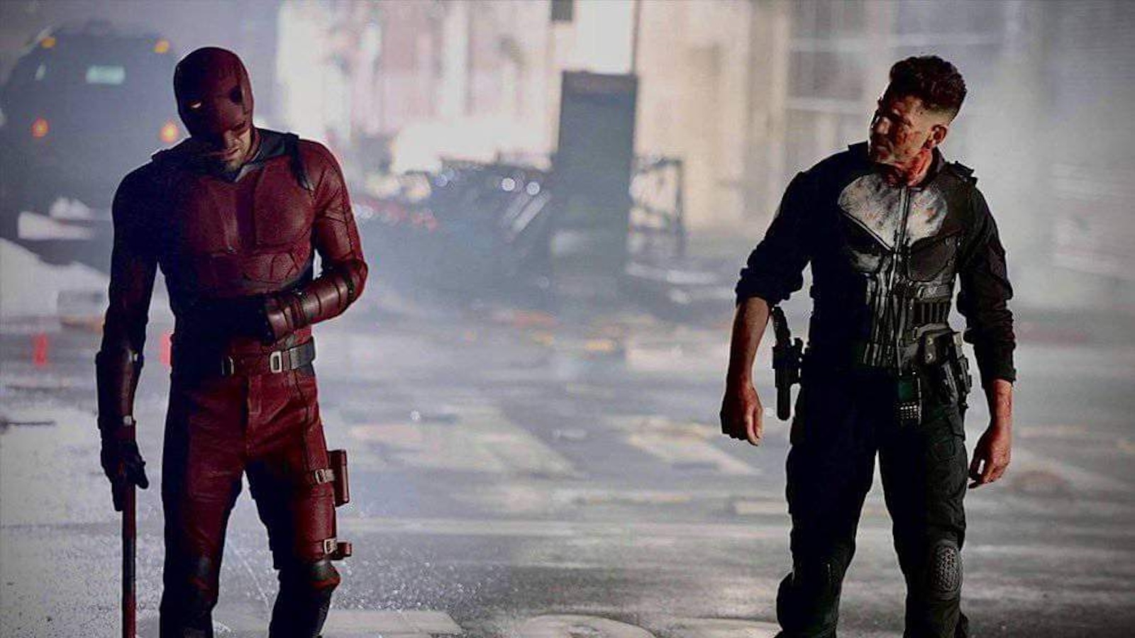 Daredevil e Punisher sul set di Daredevil: Born Again