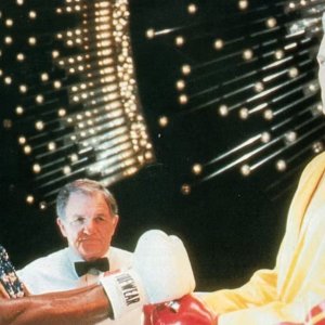 Rocky IV: Carl Weather e Dolph Lundgren prima dell'incontro