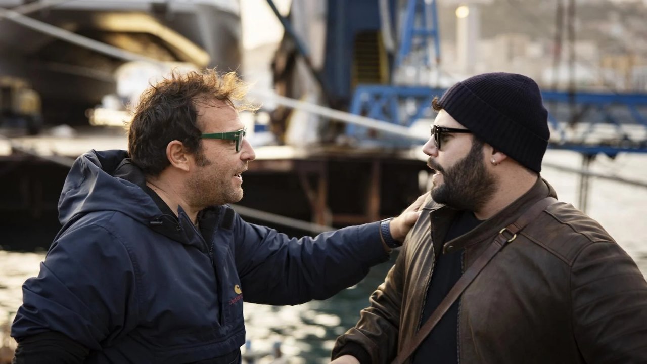 Alessio Maria Federico con Salvatore Esposito sul set di Piedon