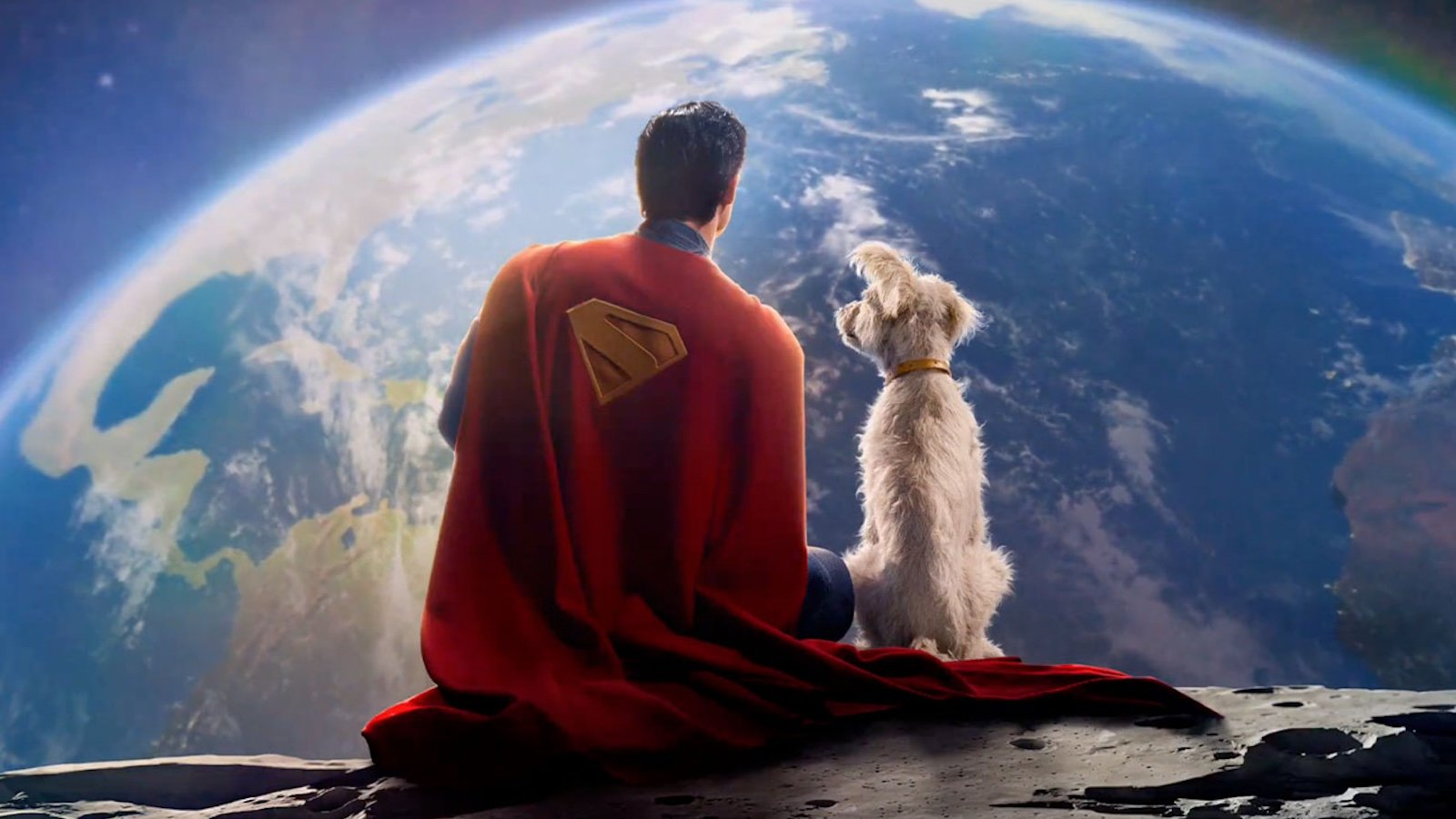 Superman e Krypto in un'immagine del film di James Gunn