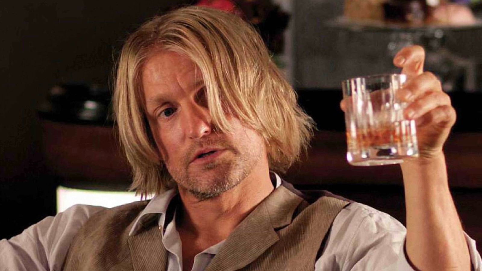 Woody Harrelson nel ruolo di Haymitch in Hunger Games