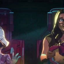 Marvel's What If... 3: Howard il Papero e Darcy in una scena del quarto episodio nella terza stagione.