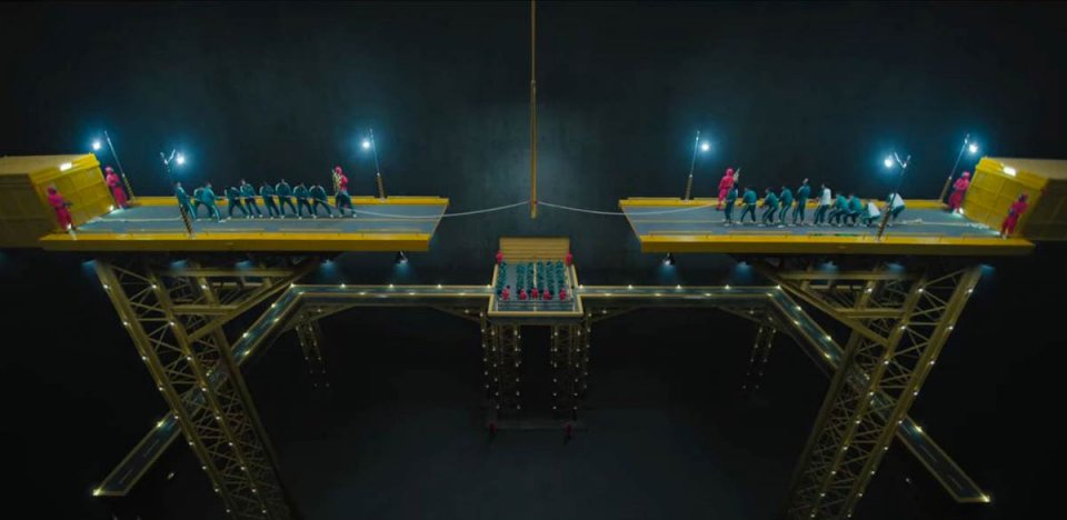 Squid Game Tiro Alla Fune Scena Serie Tv Netflix