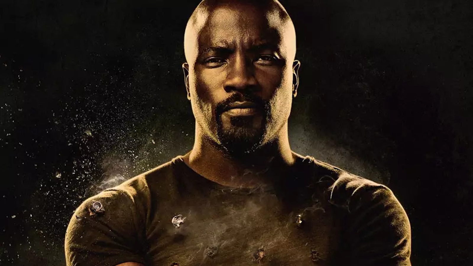 Mike Colter in un banner promozionale di Luke Cage