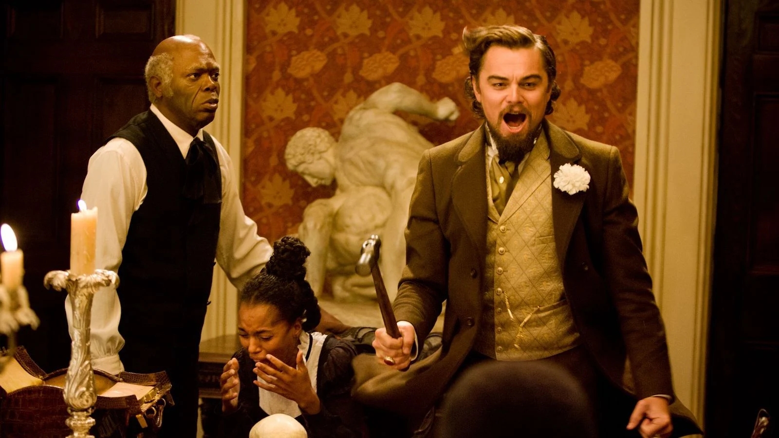 Leonardo DiCaprio e Samuel L. Jackson in Django Unchained di Quentin Tarantino