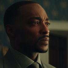 Captain America: Brave New World: Anthony Mackie in un primo piano