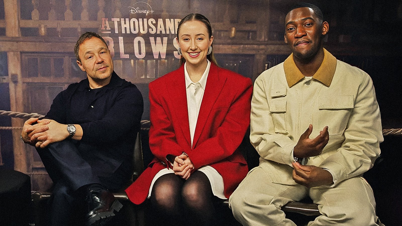 Malachi Kirby, Erin Doherty e Stephen Graham durante la nostra intervista