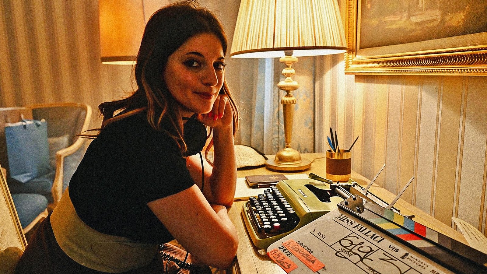 Alessandra Gonnella sul set di Miss Fallaci