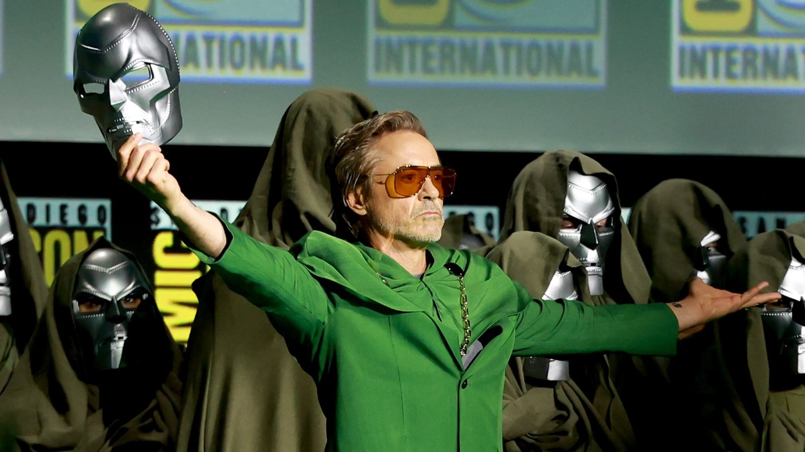 Robert Downey Jr durante l'annuncio al Comic Con