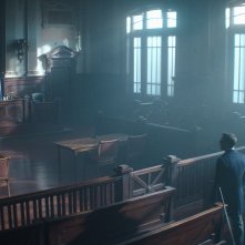 Daredevil: Rinascita. Charlie Cox in tribunale nella serie Disney+.